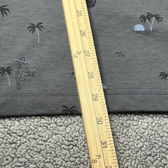 Travis Mathew Polo Shirt Mens Large Gray Priest Lake Golf Course Beer Palm Print - Picture 15 of 15